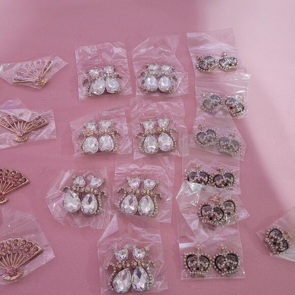 Large Lot Art Deco Enamel Rhinestone Metal Bling Cabochon Pin Brooches Designer - Picture 9 of 16